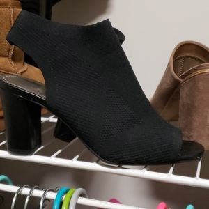 Black peep toe booties